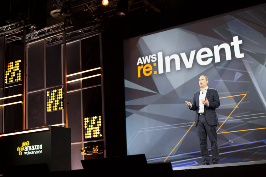 Andy Jassy speaking at the AWS re:Invent event