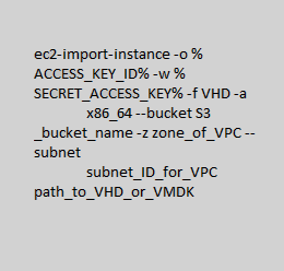 The command to import a VM and launch into an existing AWS VPC